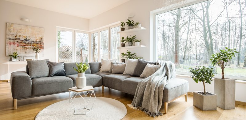 salón sofás y ventanas