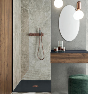 Baño vintage en tonoos grises