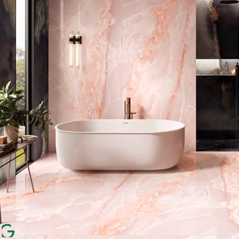 Baños pastel con cerámica en tendencia Baño en la última tendencia en cerámica pastel
