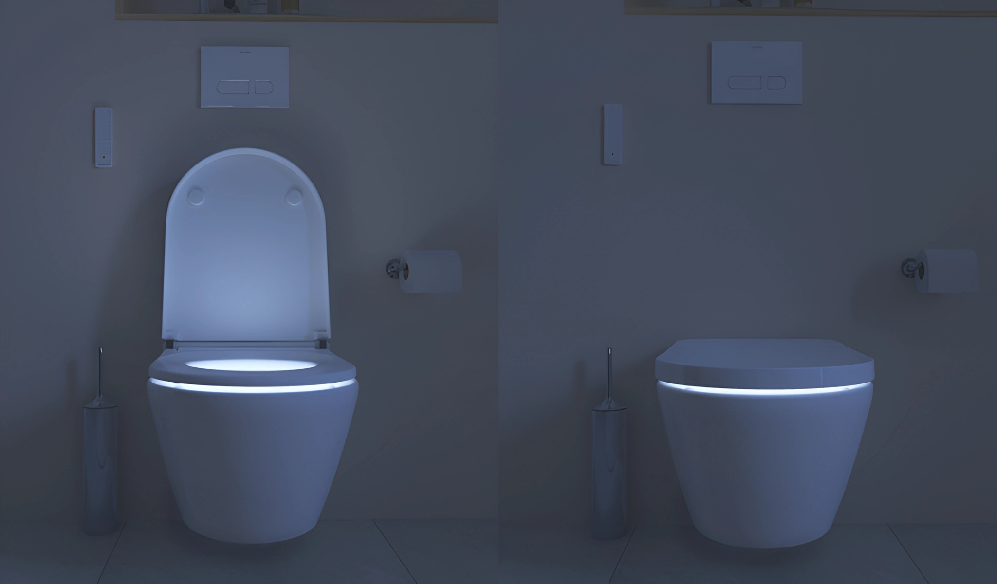 Sanitario luces en la oscuridad