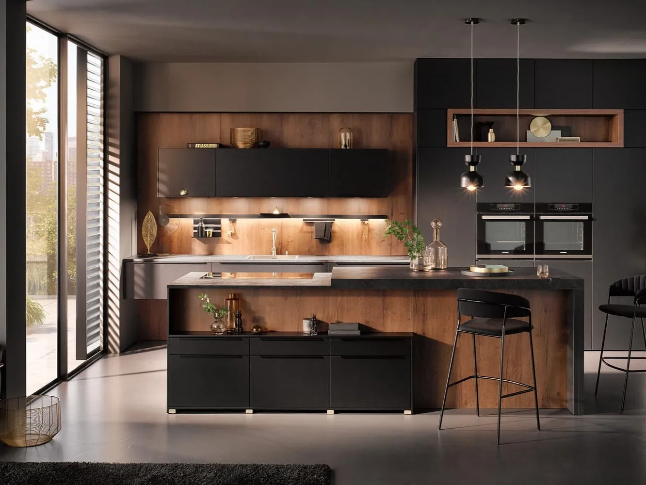 Cocina de diseño en tonos oscuros Cocina de diseño en tonos oscuros