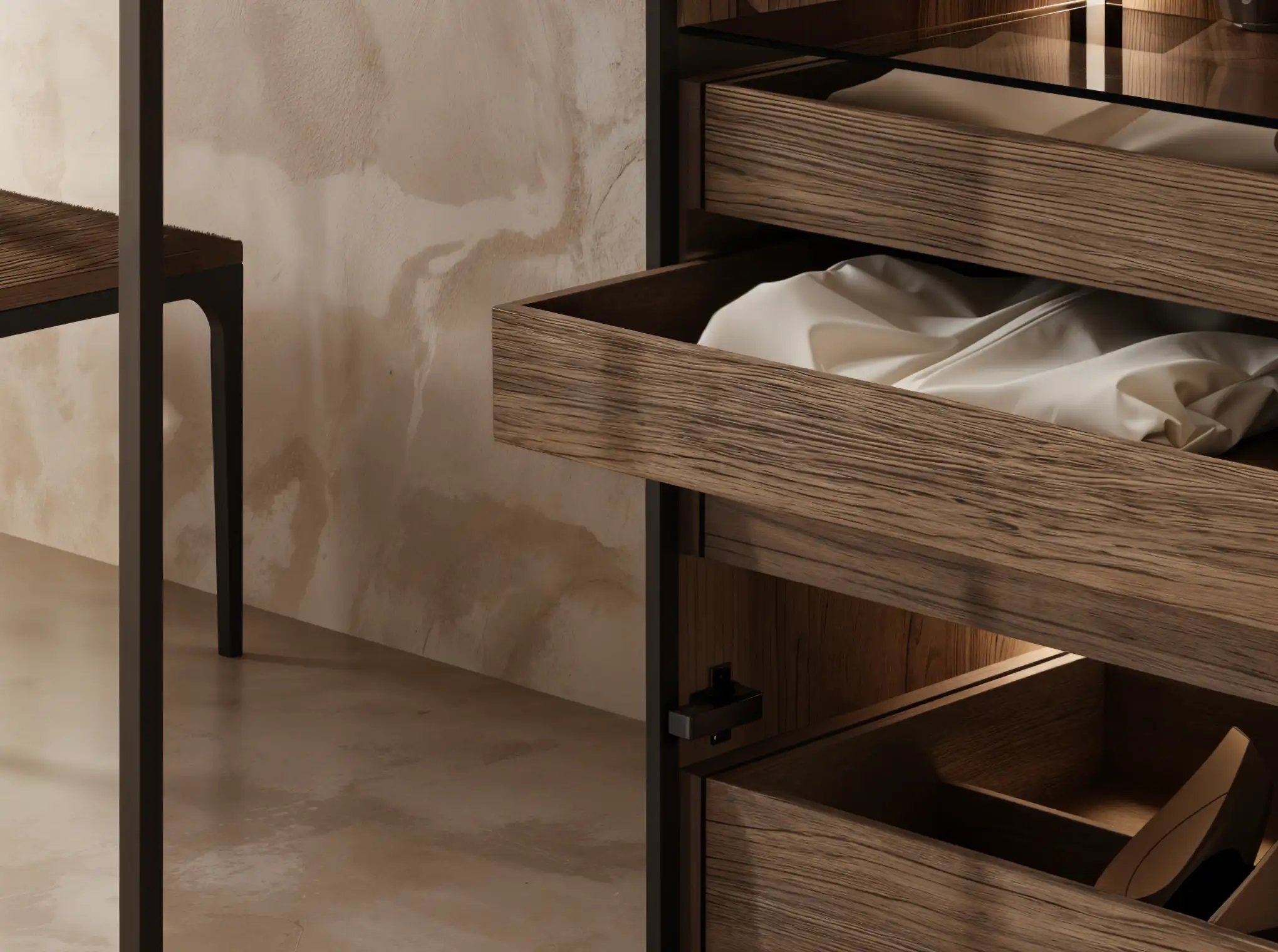 cajones de armario con luces led