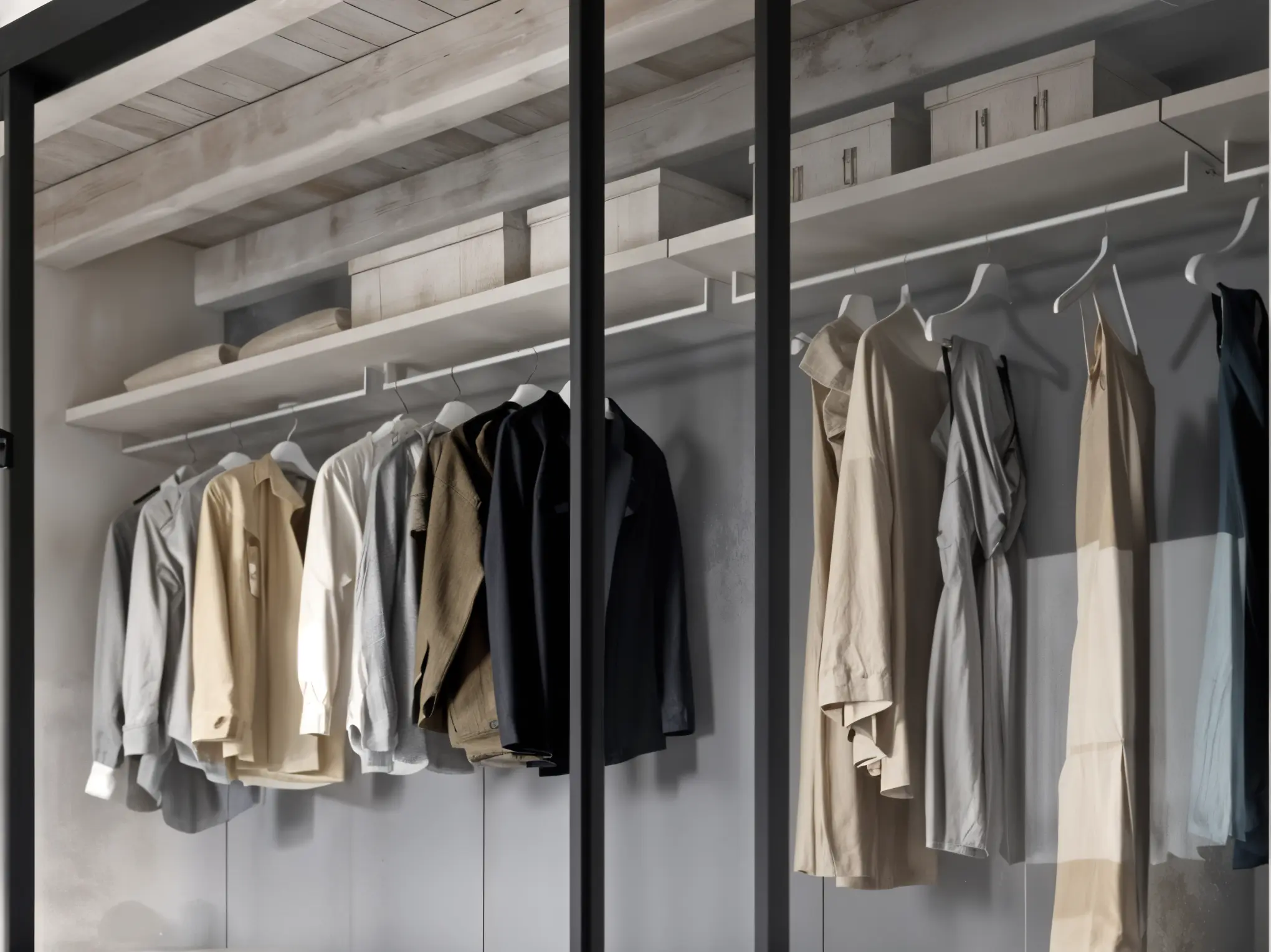 vestidor con puertas de cristal