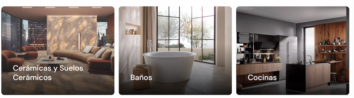 categorias en la home