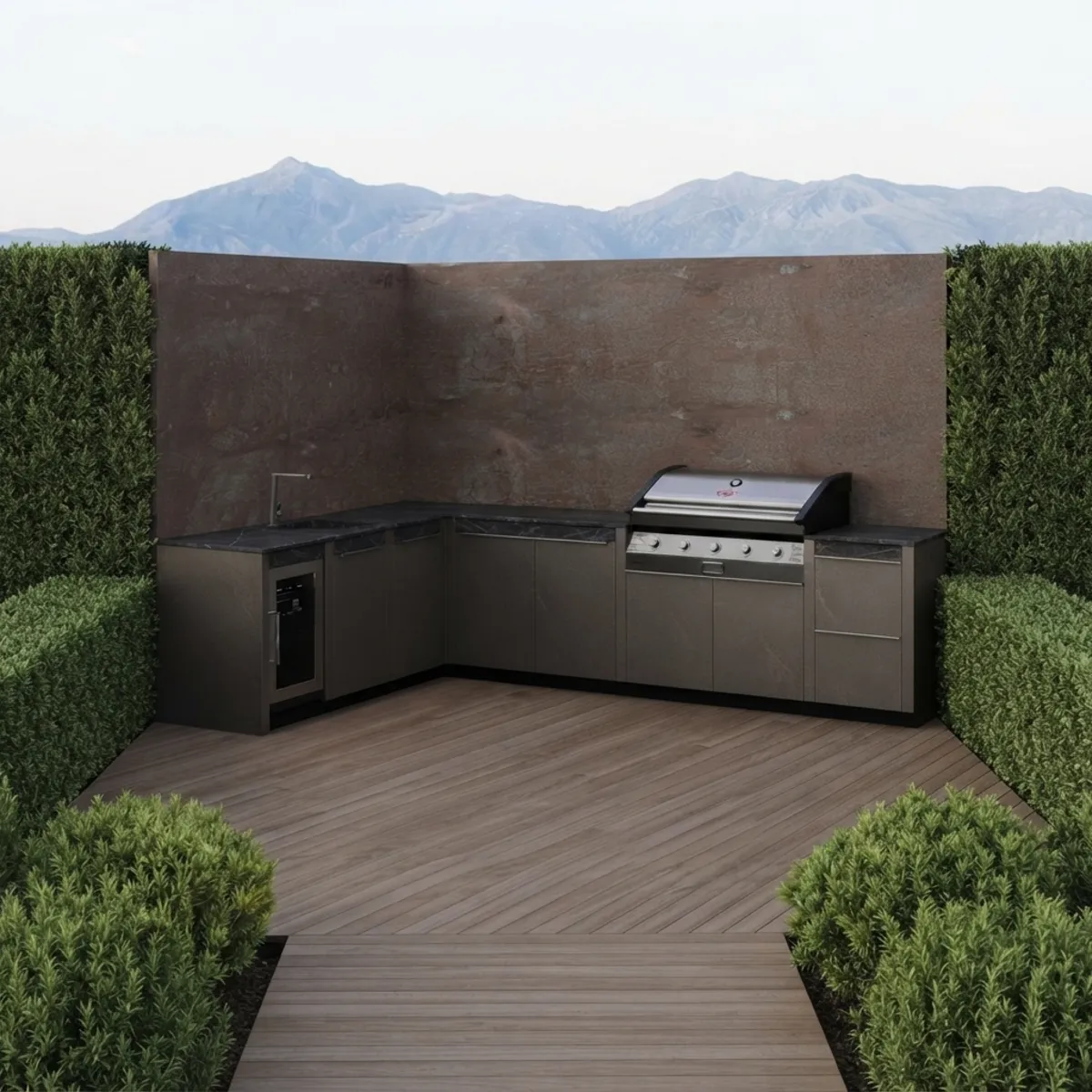 cocinas exterior en la terraza